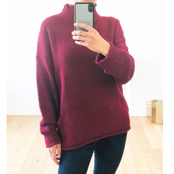 SONOMA Wine Red Pullover Loose Sweater - Picture 8 of 9